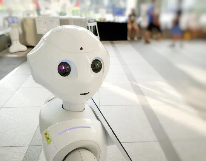 A white robot toy